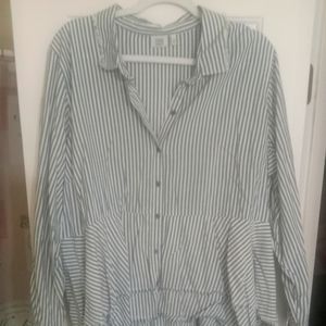 2X True Craft Blu and White Striped Top